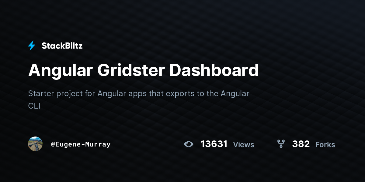 Angular Gridster Dashboard StackBlitz