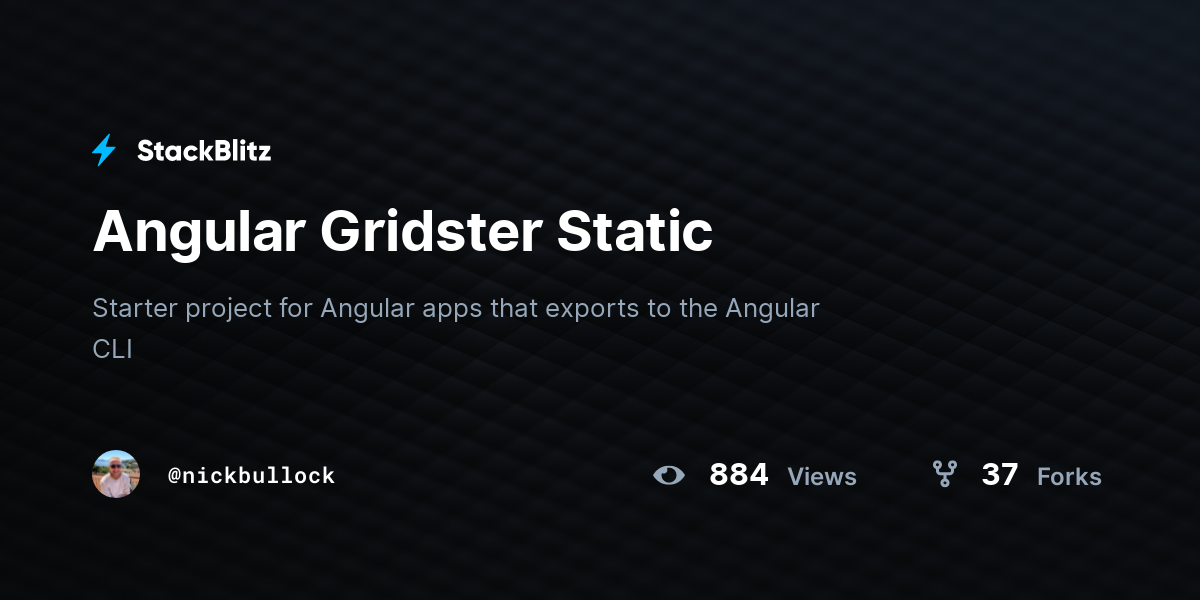 Angular Gridster Static - StackBlitz