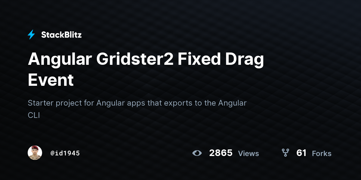 Angular Gridster2 Fixed Drag Event - StackBlitz