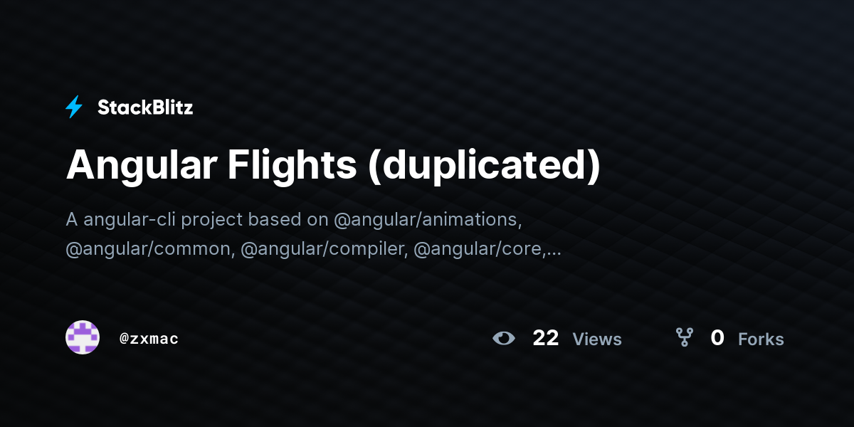 Angular Flights (duplicated) - StackBlitz