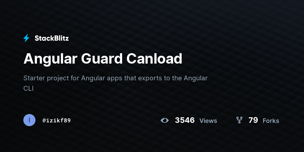 Angular Guard Canload - StackBlitz