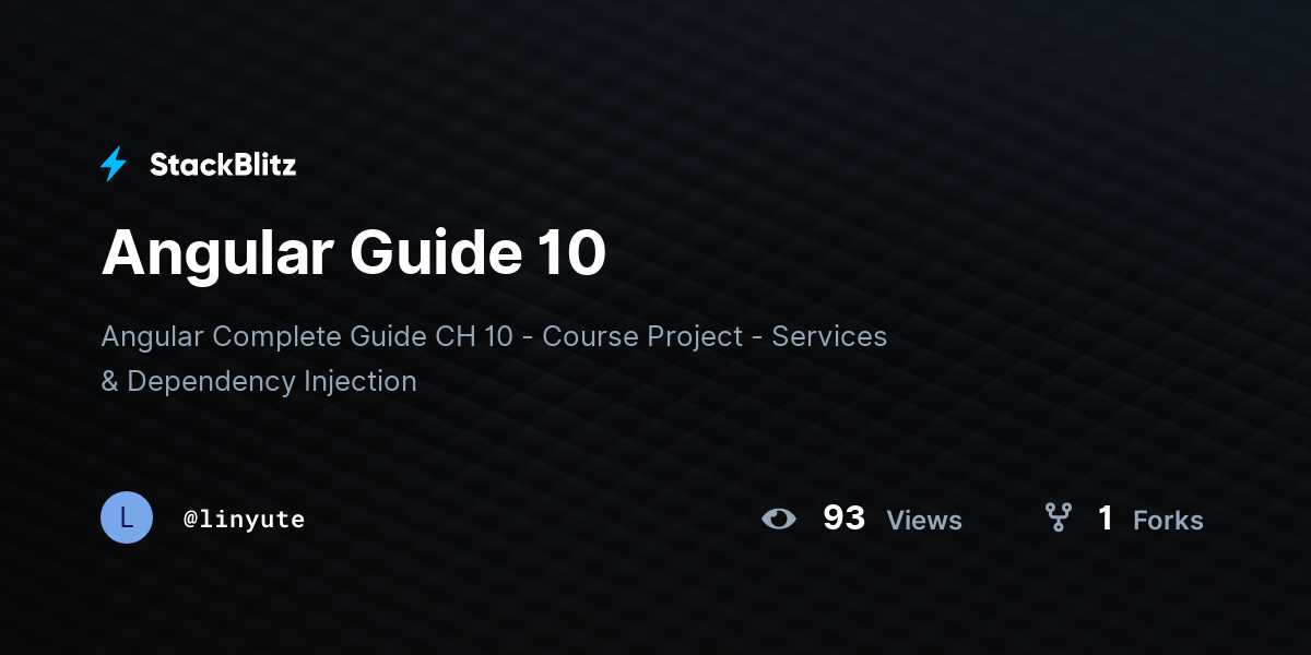 Angular Guide 10 - StackBlitz