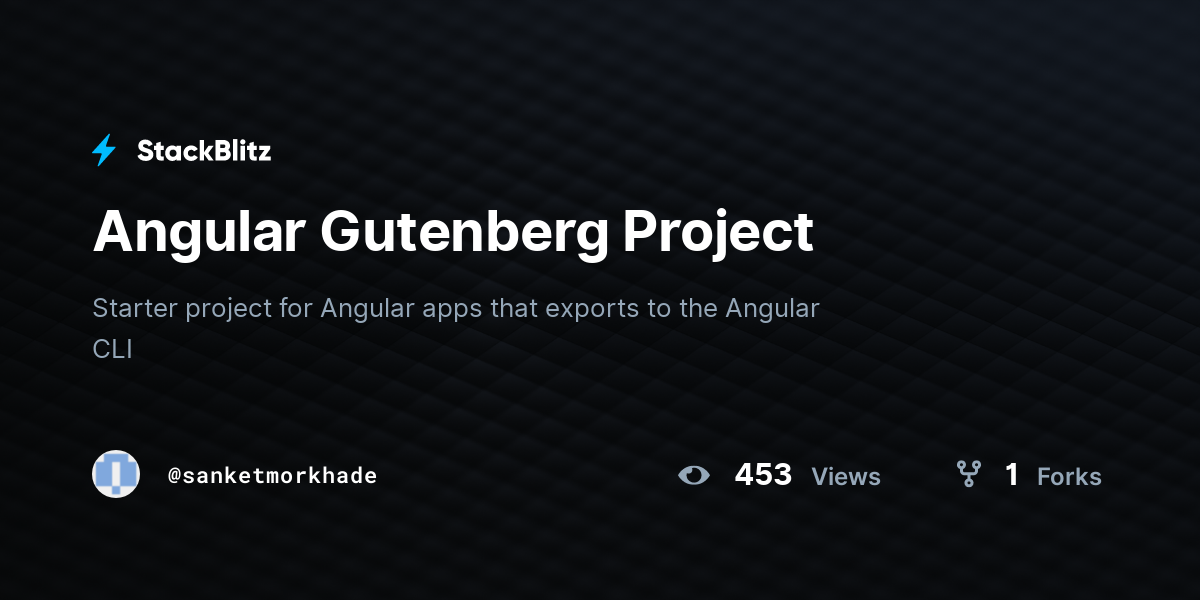 Angular Gutenberg Project - StackBlitz