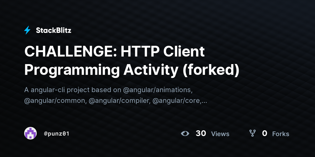 CHALLENGE: HTTP Client Programming Activity (forked) - StackBlitz