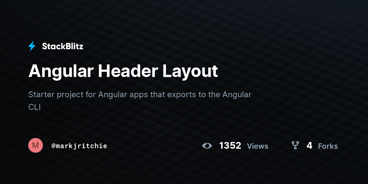 Angular Header Layout - StackBlitz