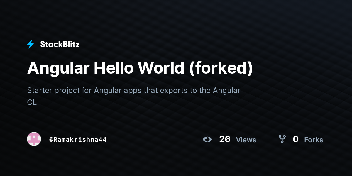 Angular Hello World (forked) - StackBlitz