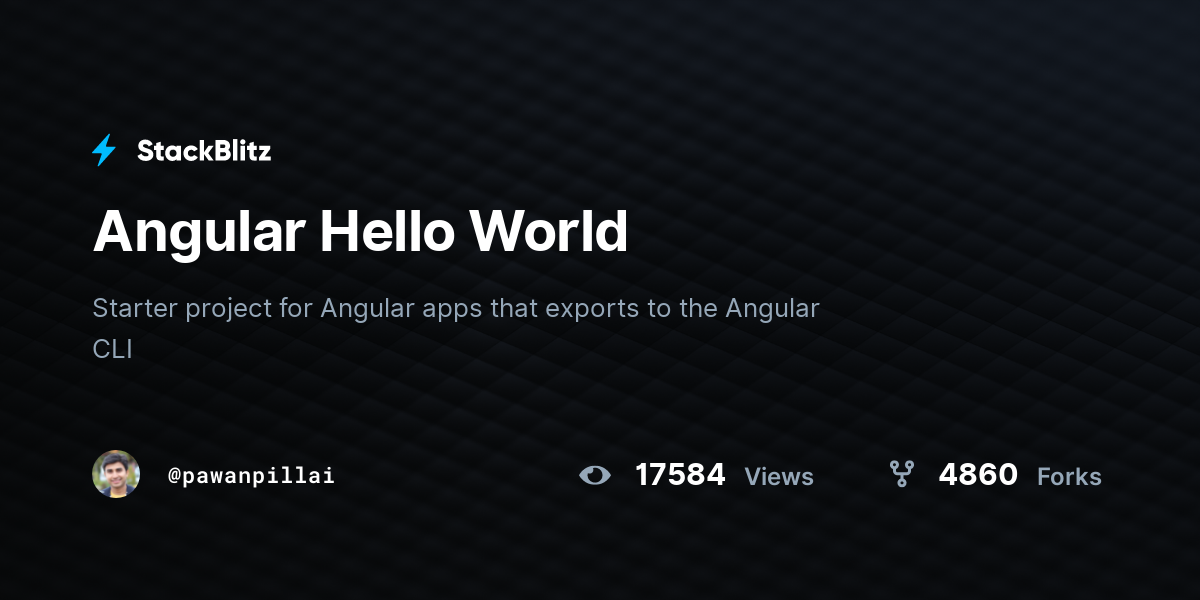 Angular Hello World - StackBlitz