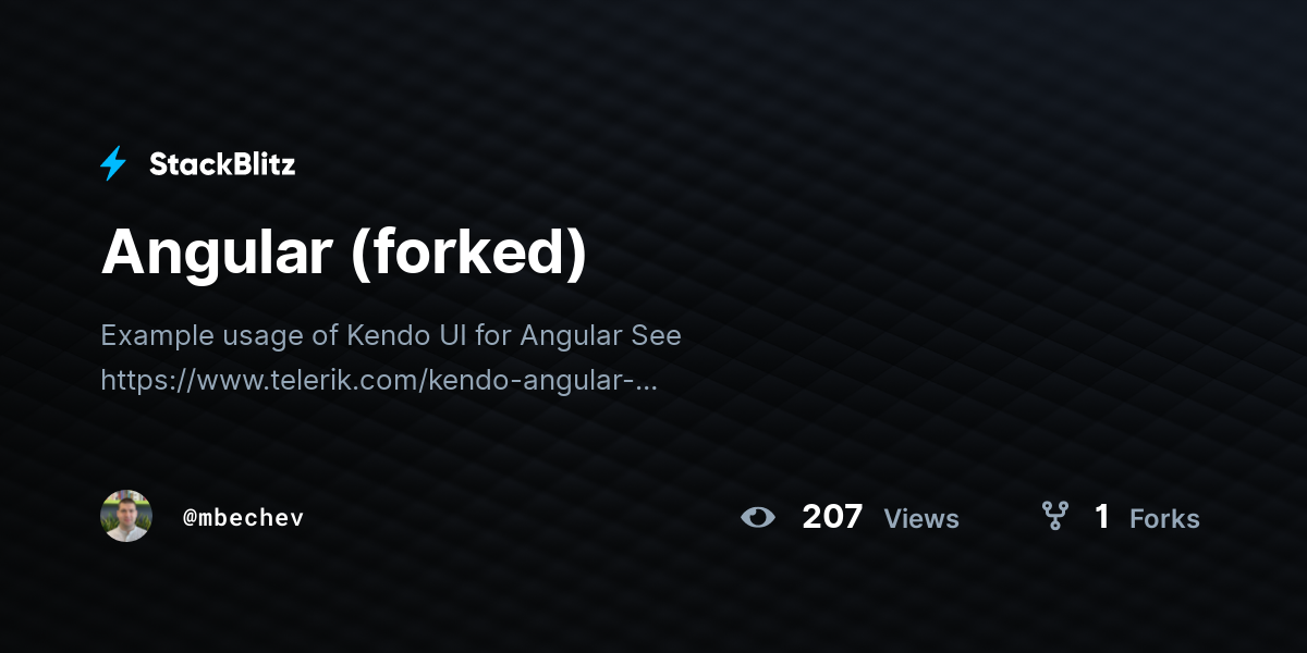 Angular (forked) - StackBlitz