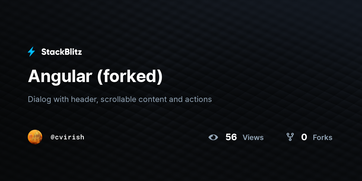 Angular (forked) - StackBlitz
