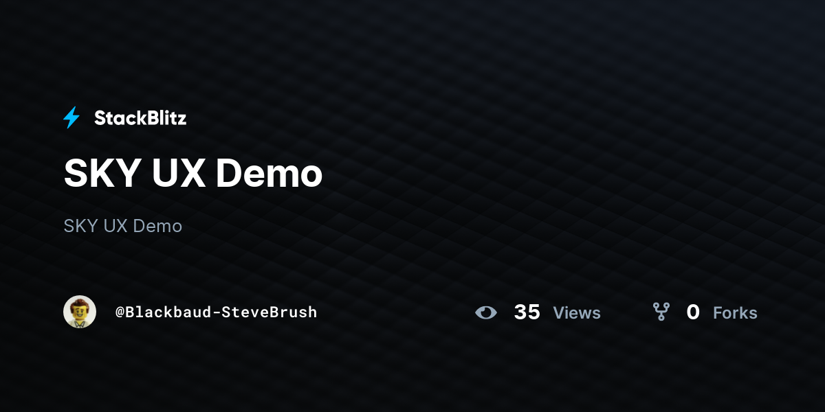 SKY UX Demo - StackBlitz