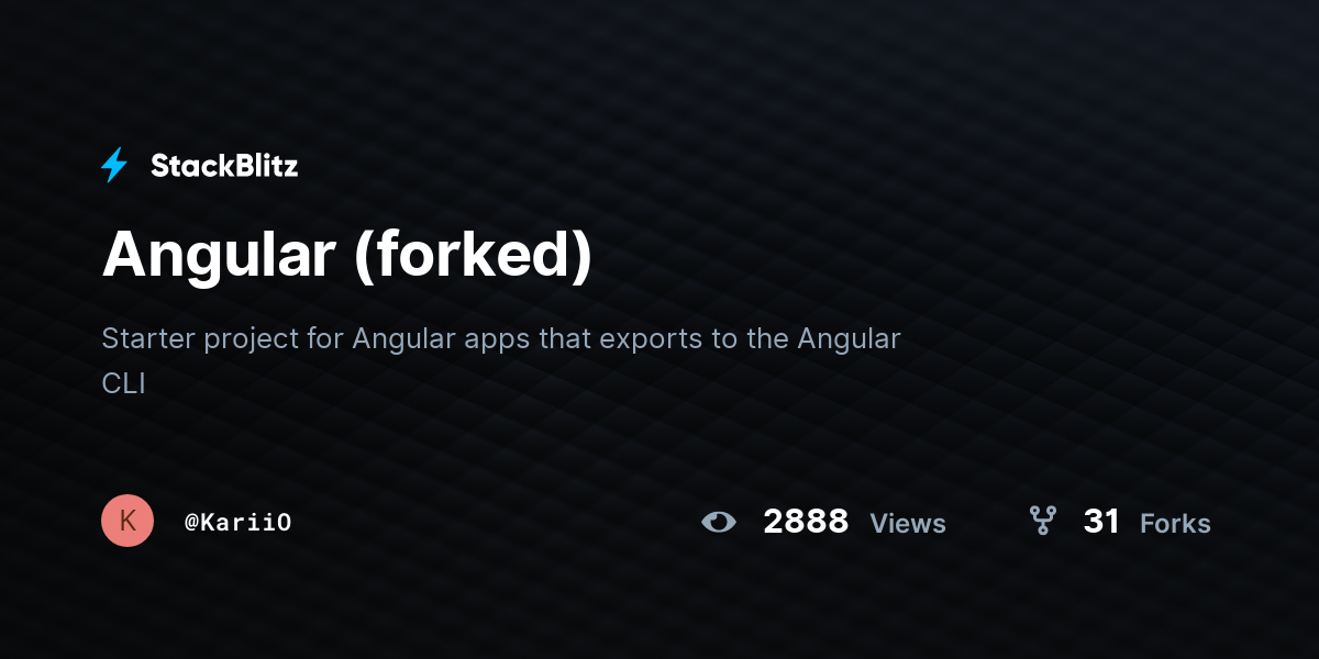 Angular (forked) - StackBlitz