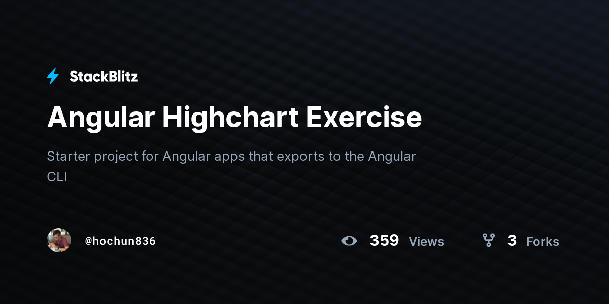 Angular Highchart Exercise - StackBlitz