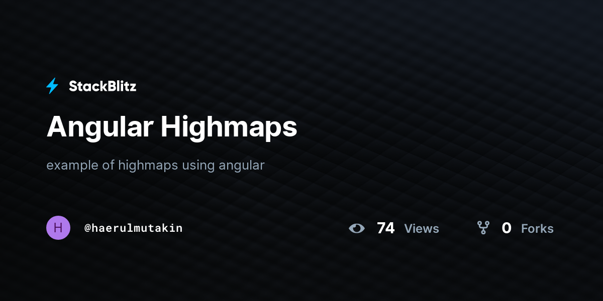 Angular Highmaps - StackBlitz