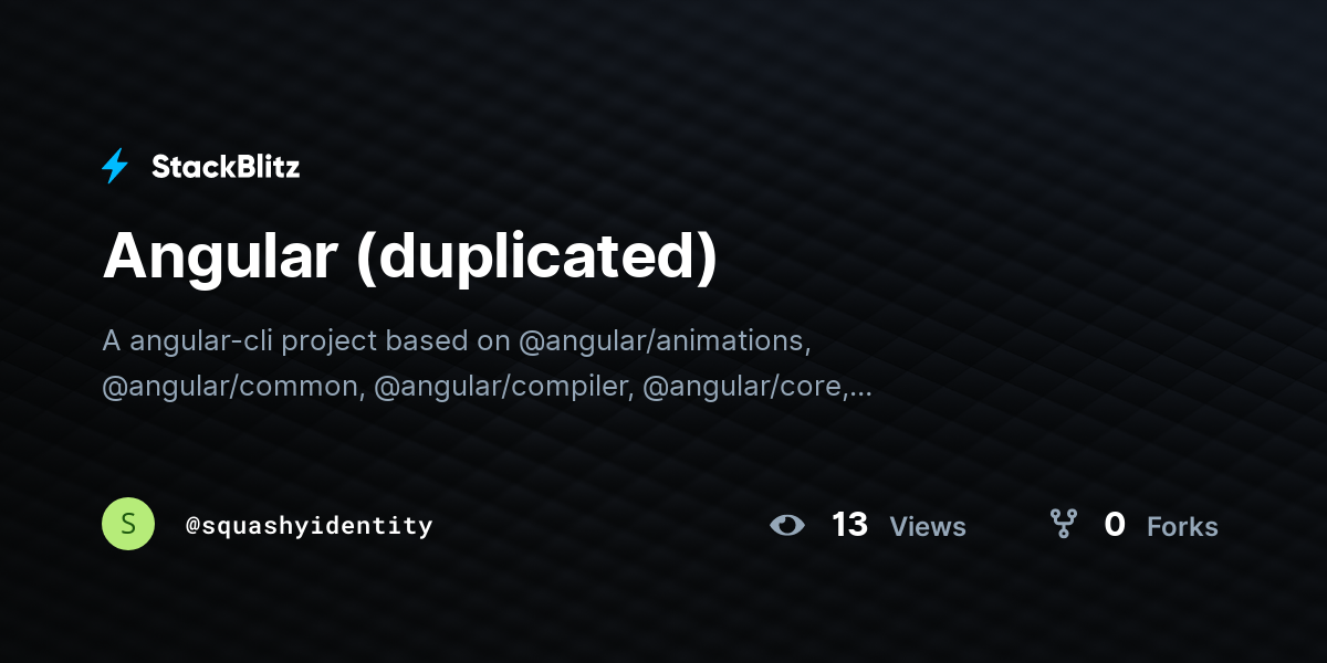 Angular (duplicated) - StackBlitz