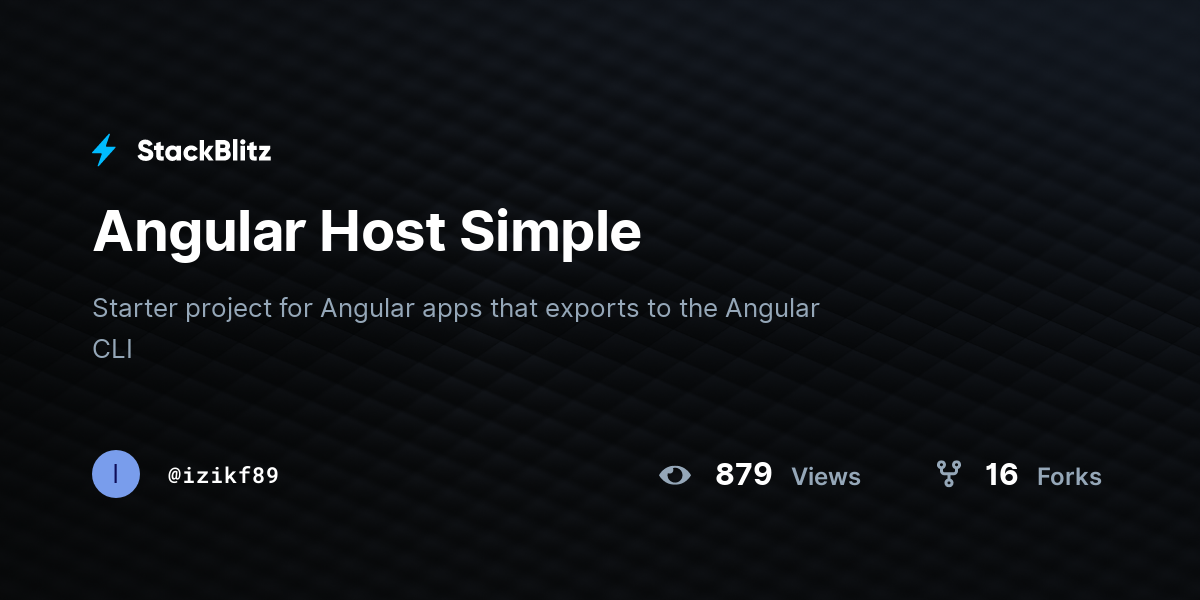 Angular Host Simple - StackBlitz