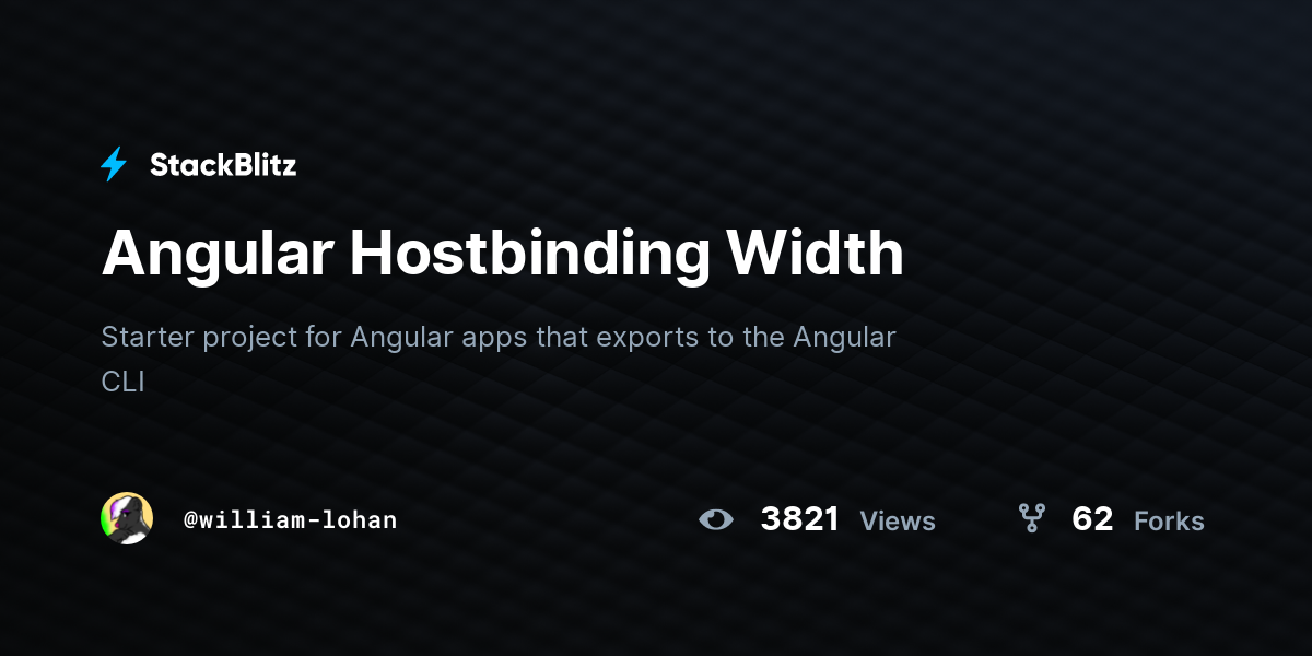 Angular Hostbinding Width - StackBlitz