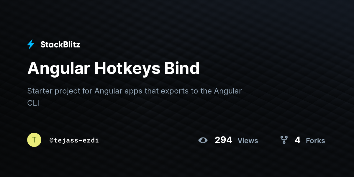 Angular Hotkeys Bind - StackBlitz
