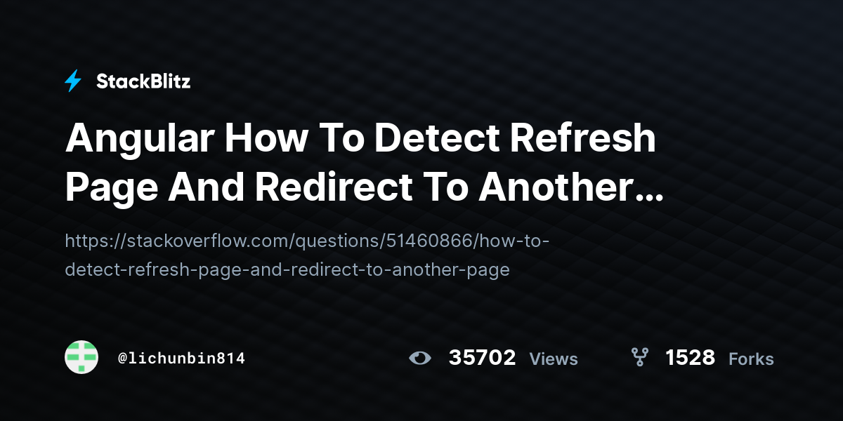 Angular How To Detect Refresh Page And Redirect To Another Page