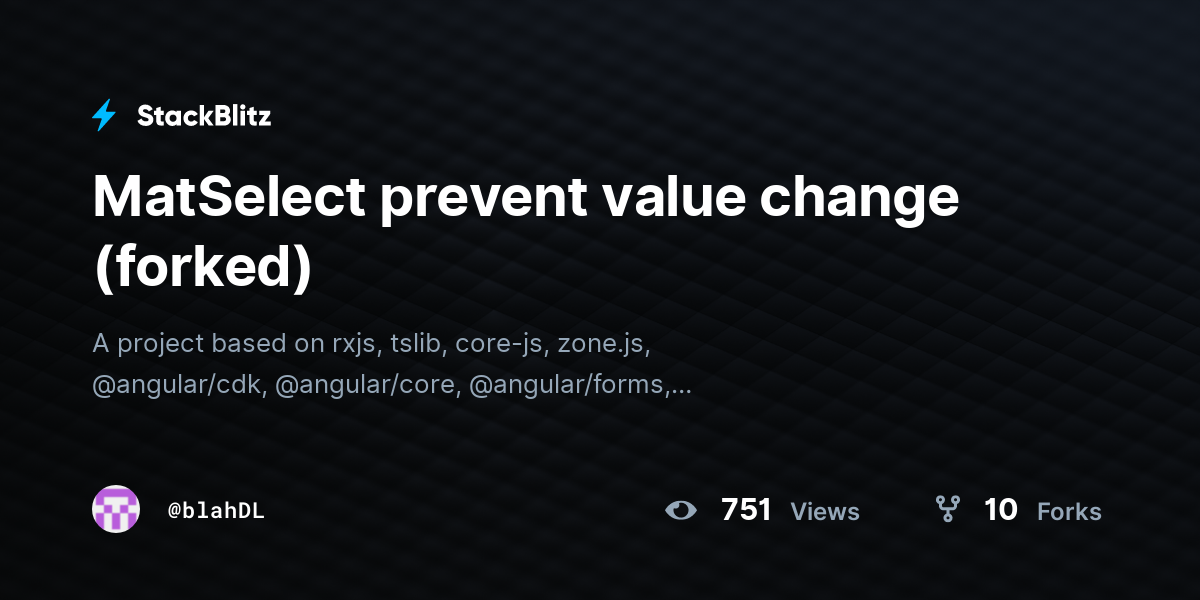 MatSelect prevent value change (forked) - StackBlitz