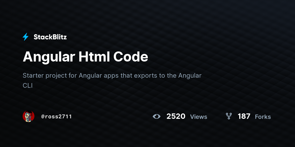 Angular Html Code - StackBlitz