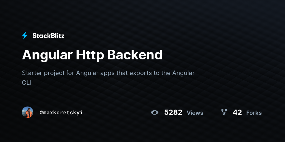 Angular Http Backend - StackBlitz
