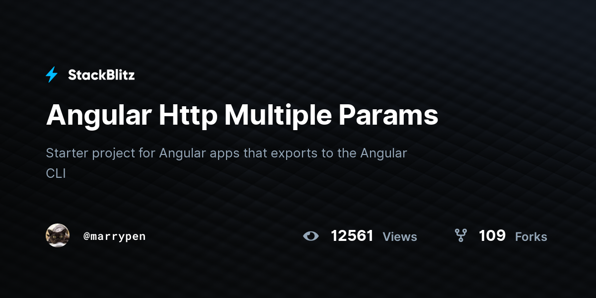 Angular Http Multiple Params - StackBlitz