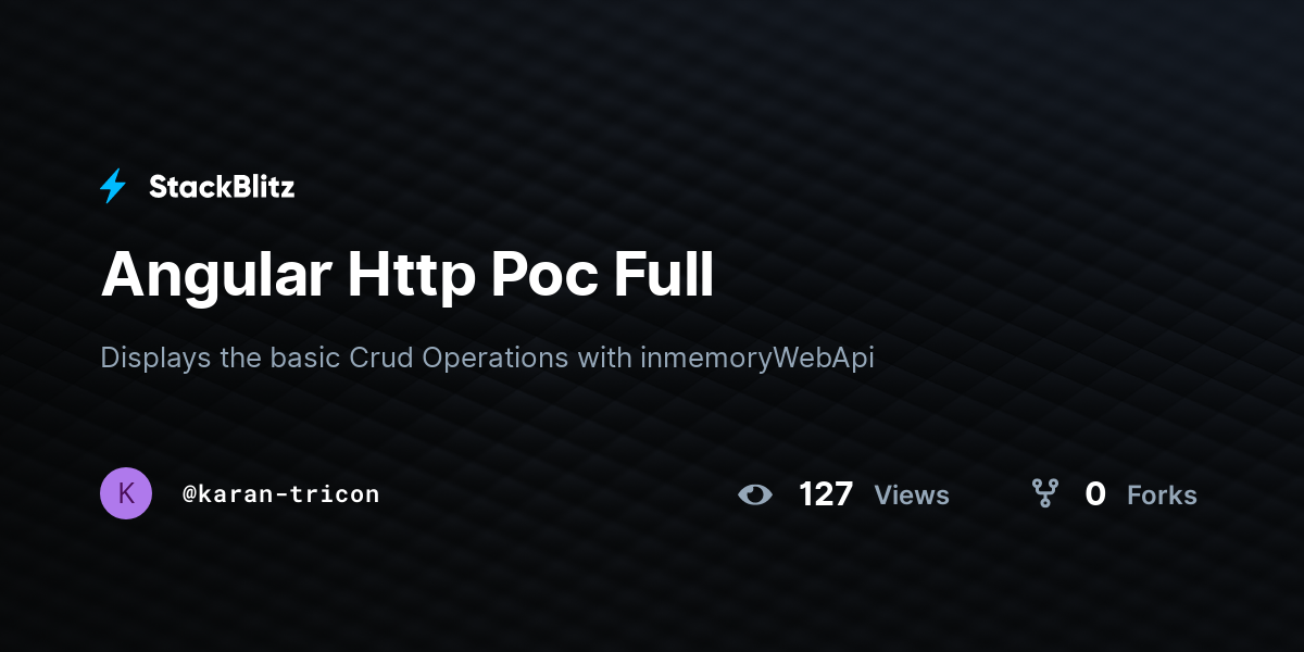 Angular Http Poc Full - StackBlitz