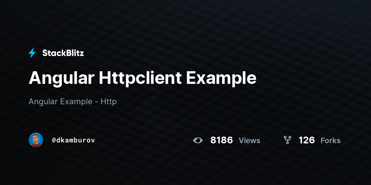 Angular Httpclient Example - StackBlitz