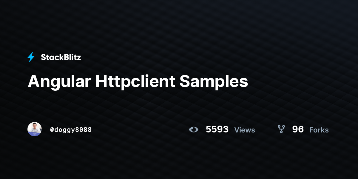 Angular Httpclient Samples - StackBlitz