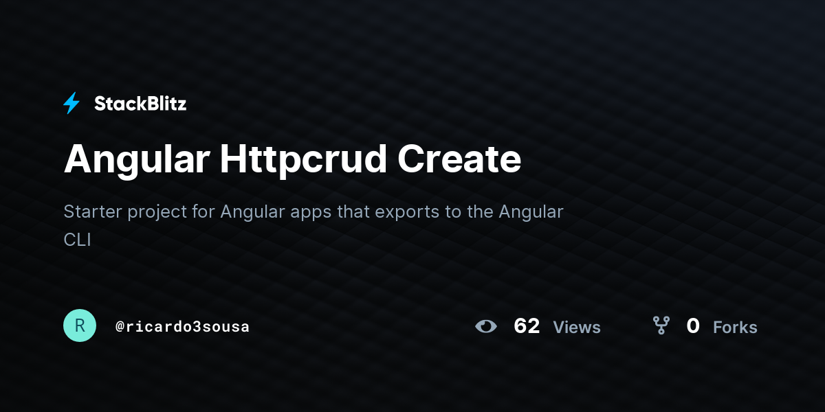 Angular Httpcrud Create - StackBlitz