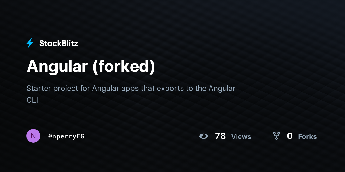 Angular (forked) - StackBlitz