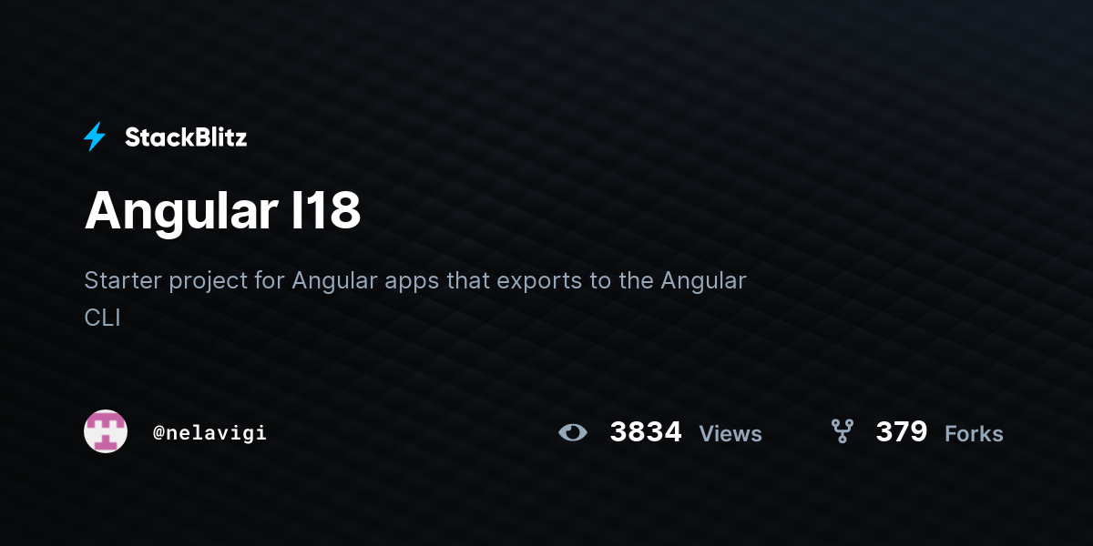 Angular I18 - StackBlitz