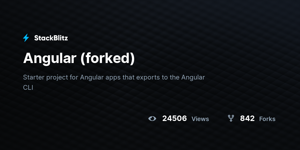 Angular (forked) - StackBlitz