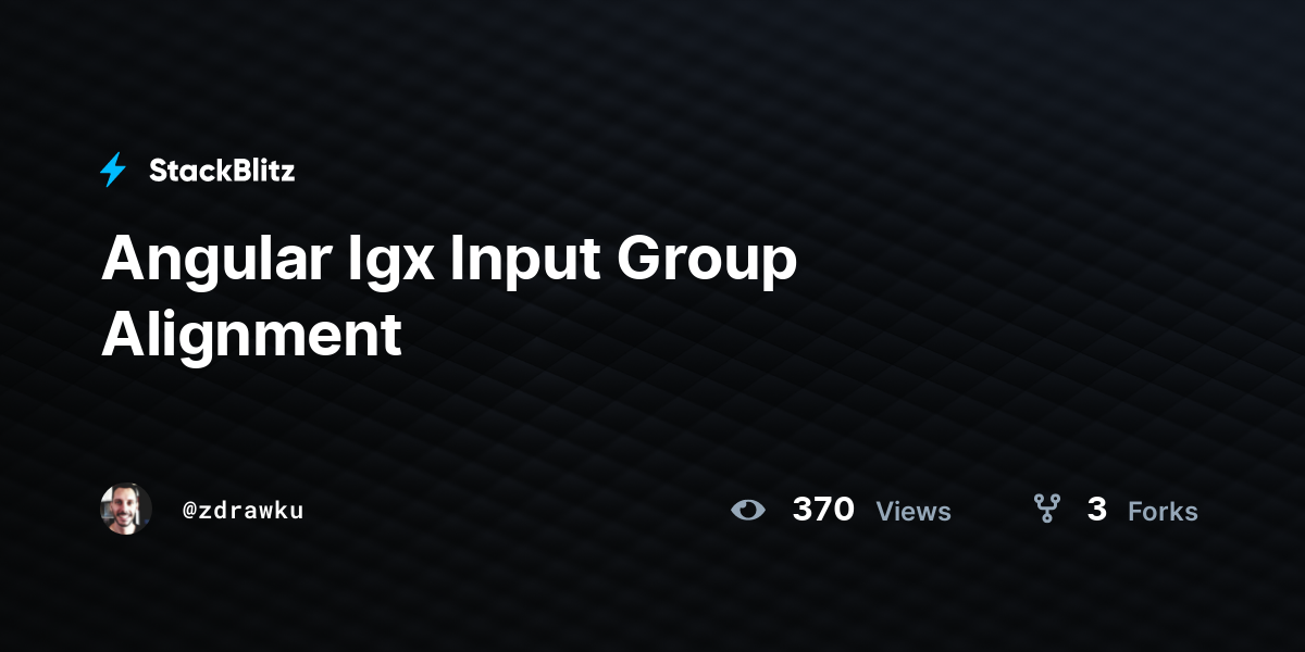 Angular Igx Input Group Alignment - StackBlitz