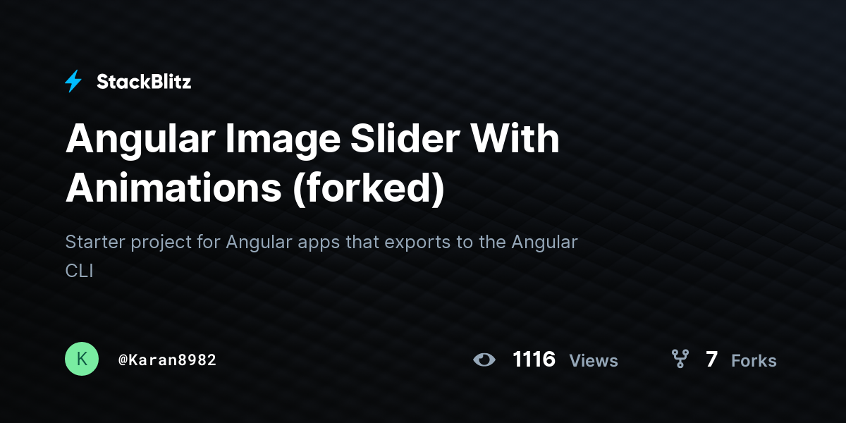 Angular image slider with animations forked stackblitz