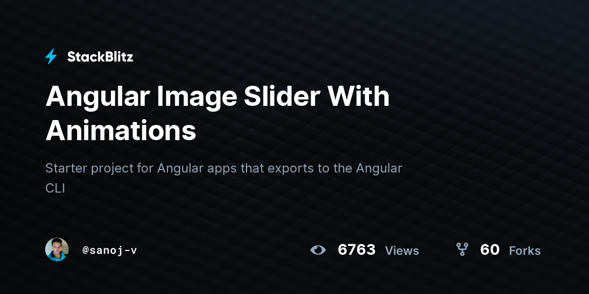 Angular Image Slider With Animations - StackBlitz