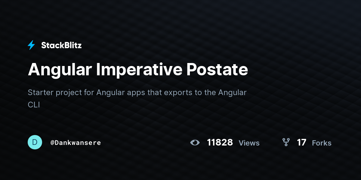 Angular Imperative Postate - StackBlitz