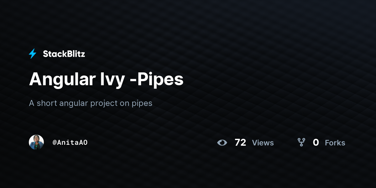Angular Ivy -Pipes - StackBlitz