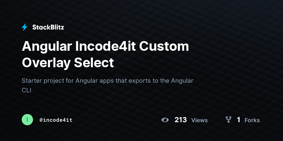 Angular Incode4it Custom Overlay Select - StackBlitz