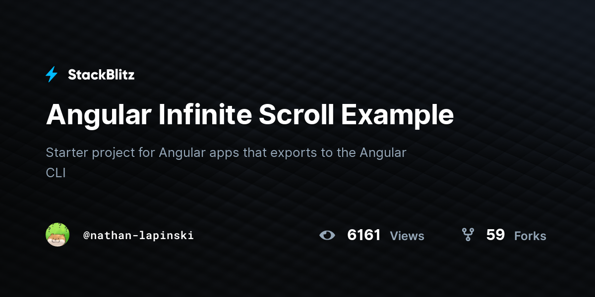 Angular Infinite Scroll Example - StackBlitz
