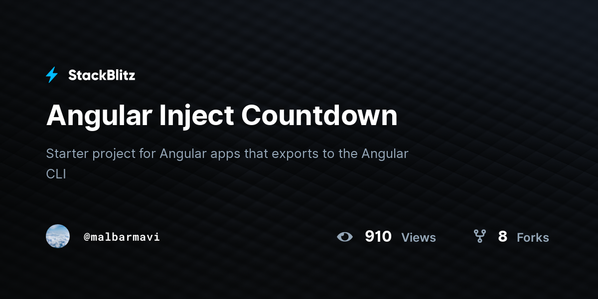 Angular Inject Countdown - StackBlitz