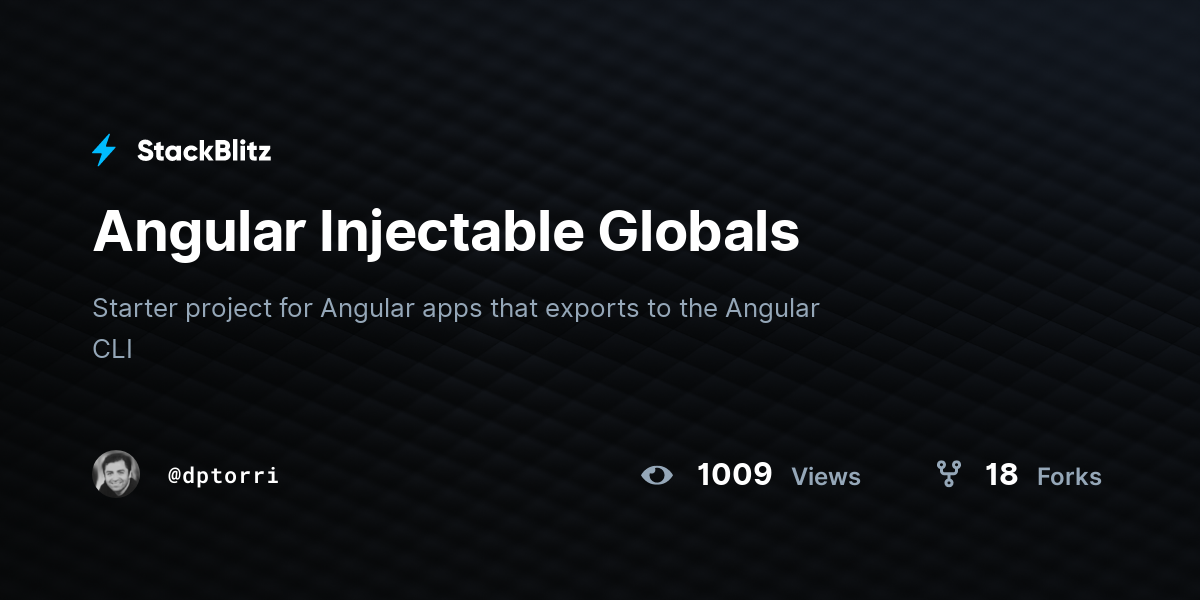 Angular Injectable Globals - StackBlitz