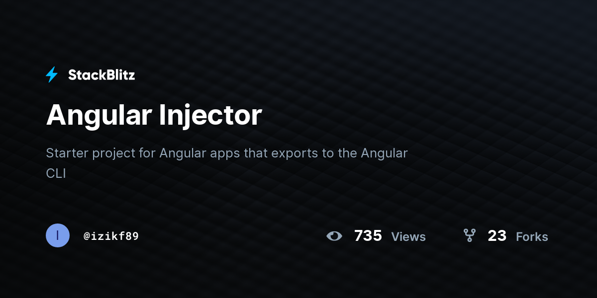 Angular Injector StackBlitz