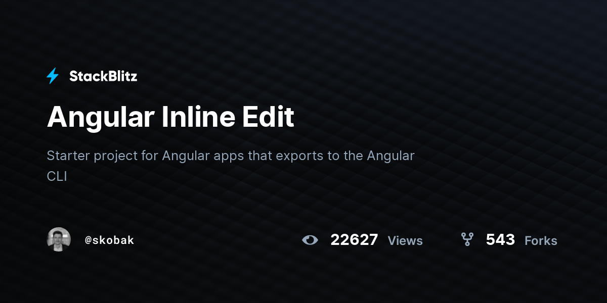 Angular Inline Edit - StackBlitz