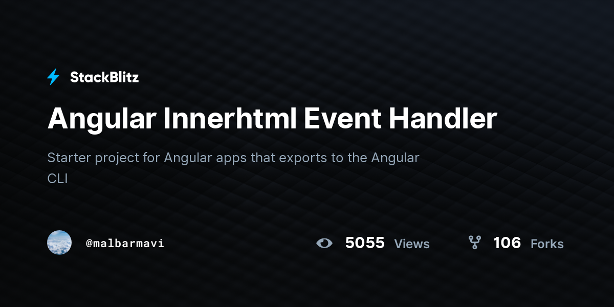 Angular Innerhtml Event Handler - StackBlitz