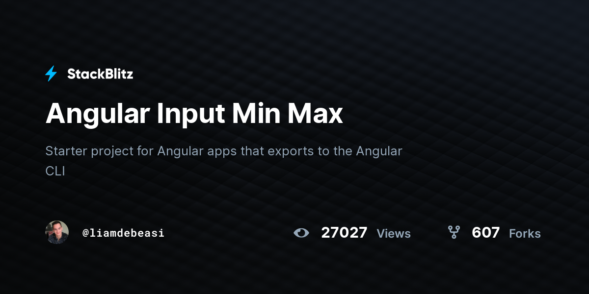 Angular Input Min Max - StackBlitz
