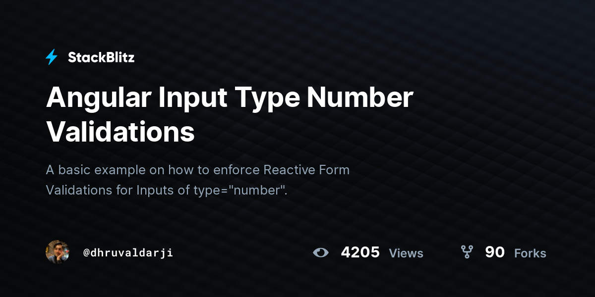 Angular Input Type Number Validations - StackBlitz