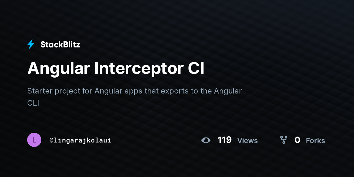 Angular Interceptor Cl - StackBlitz