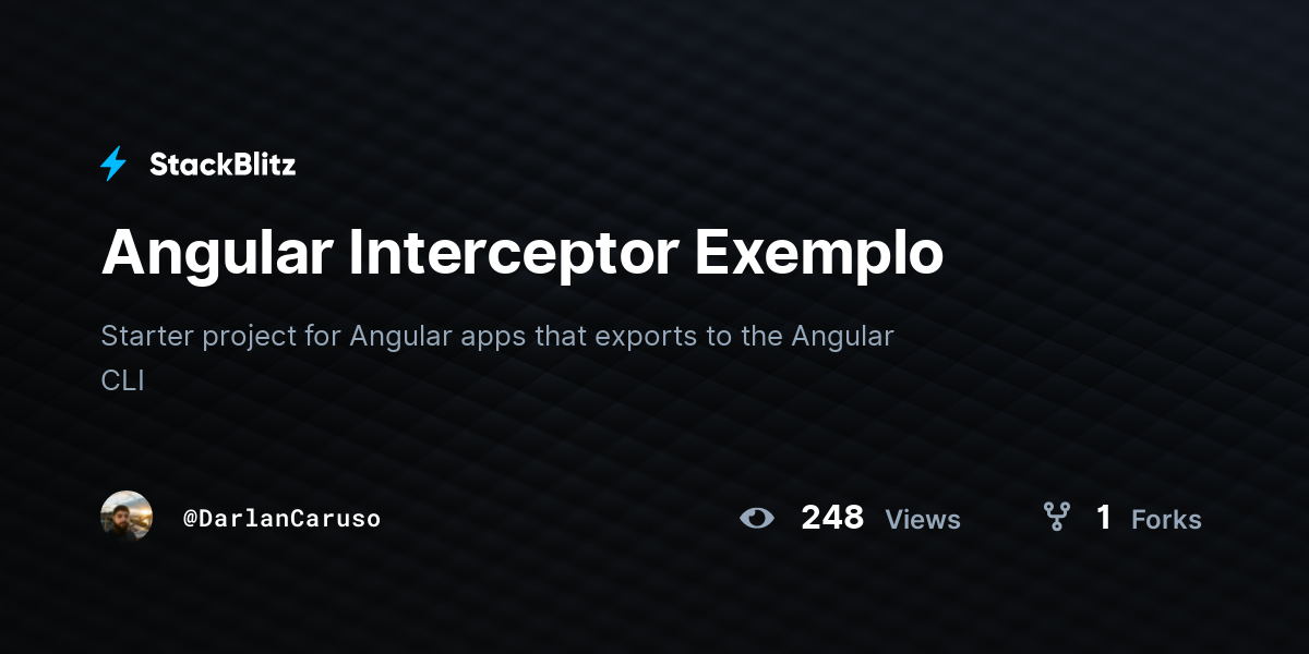 Angular Interceptor Exemplo - StackBlitz