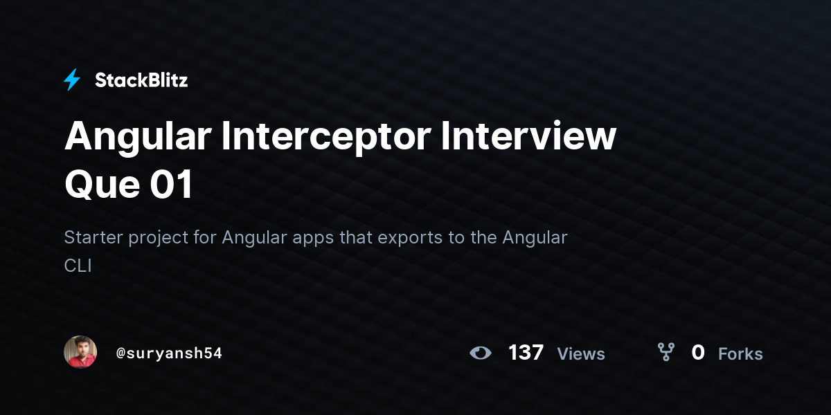 Angular Interceptor Interview Que 01 - StackBlitz